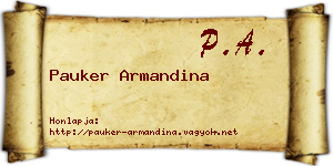 Pauker Armandina névjegykártya